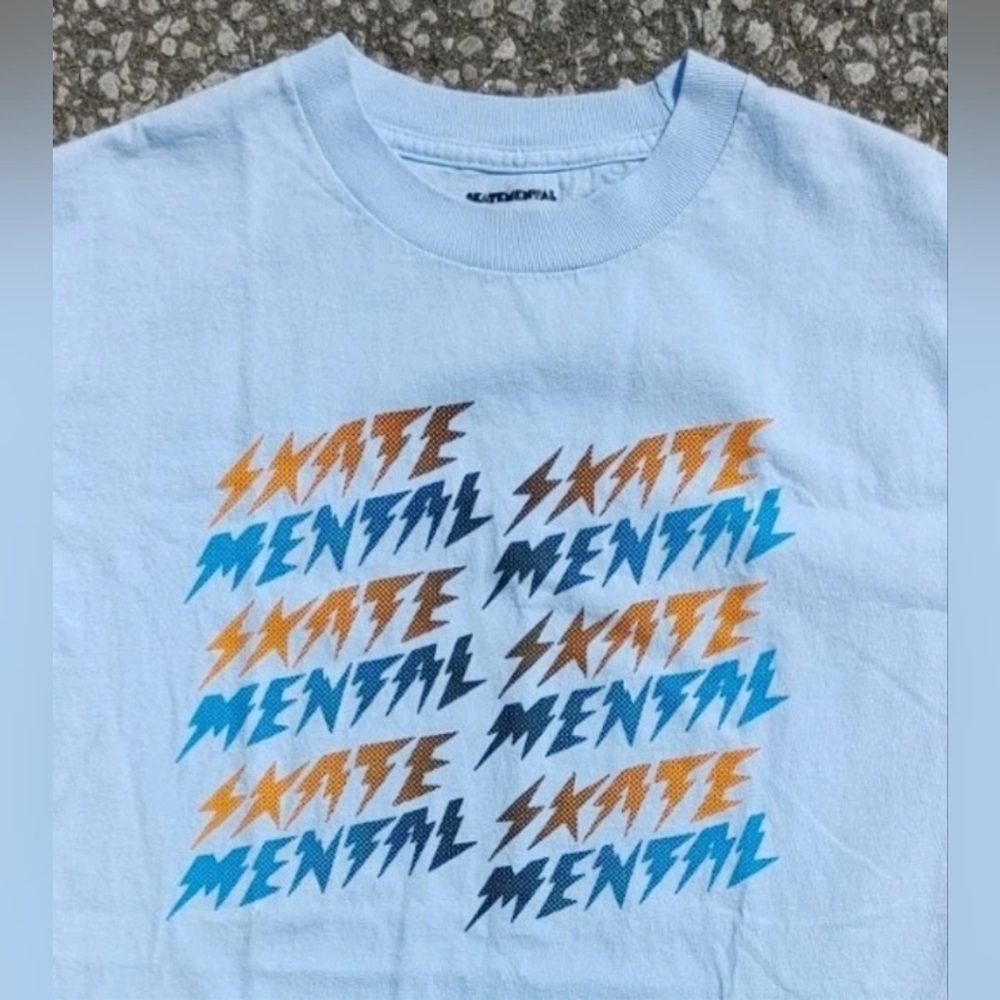 Y2K Skate Mental Skateboarding Heavy Cotton T-Shirt Size (M)